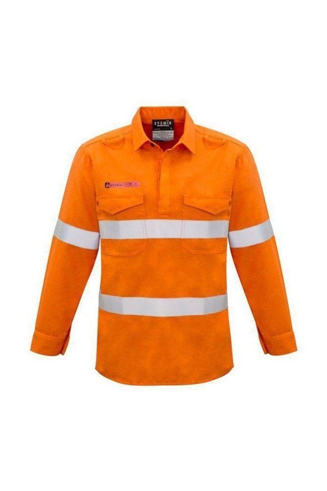 Syzmik Mens Flame Resistant FR Closed Front Hooped Taped Shirt - ZW134 | Syzmik | Fashion Biz Online