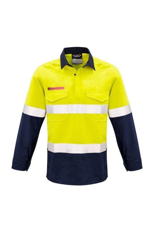 Syzmik Mens Flame Resistant FR Closed Front Hooped Taped Spliced Shirt - ZW133 | Syzmik | Fashion Biz Online