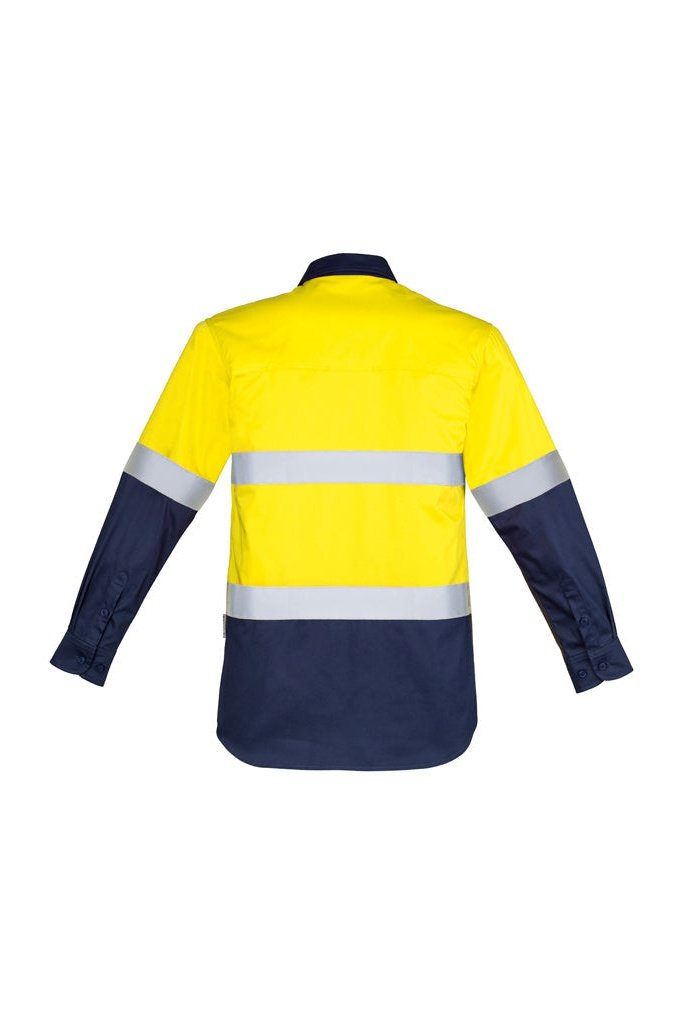 Syzmik Mens Hi Vis Closed Front L/S Shirt - Hoop Taped ZW550 | Syzmik | Fashion Biz Online