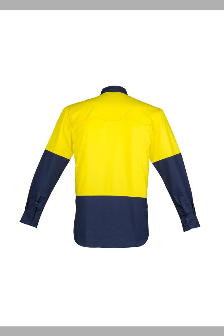 Syzmik Mens Hi Vis Closed Front L/S Shirt ZW560 | Syzmik | Fashion Biz Online