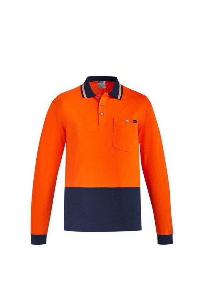 Syzmik Mens Hi Vis Cotton L/S Polo - ZH430 | Syzmik | Fashion Biz Online