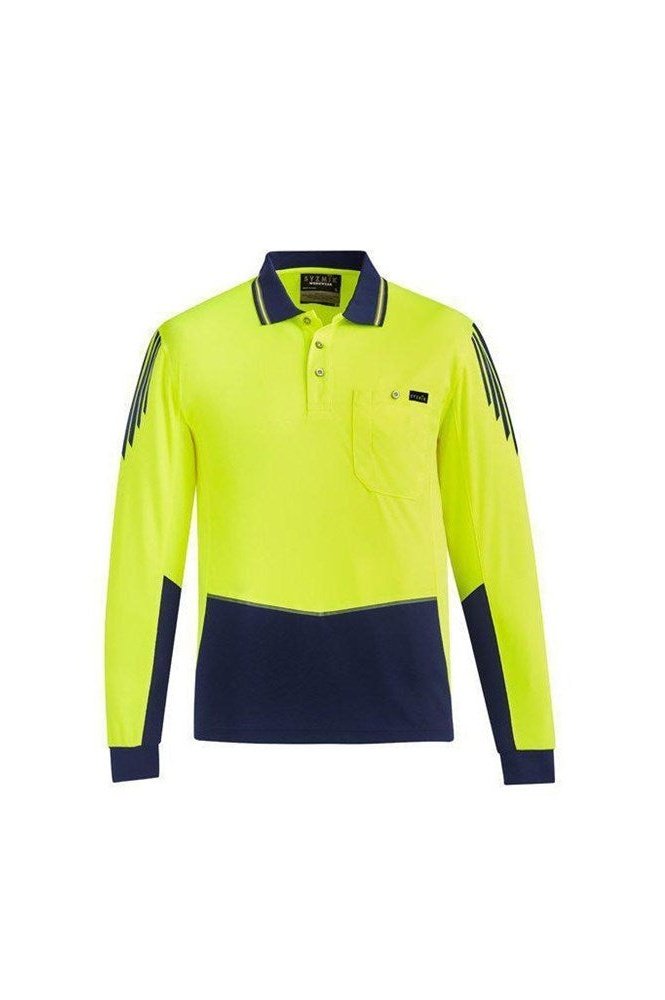 Syzmik Mens Hi Vis Flux L/S Polo - ZH310 | Syzmik | Fashion Biz Online