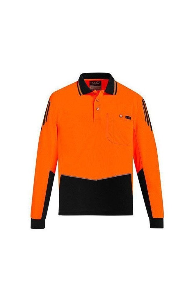 Syzmik Mens Hi Vis Flux L/S Polo - ZH310 | Syzmik | Fashion Biz Online