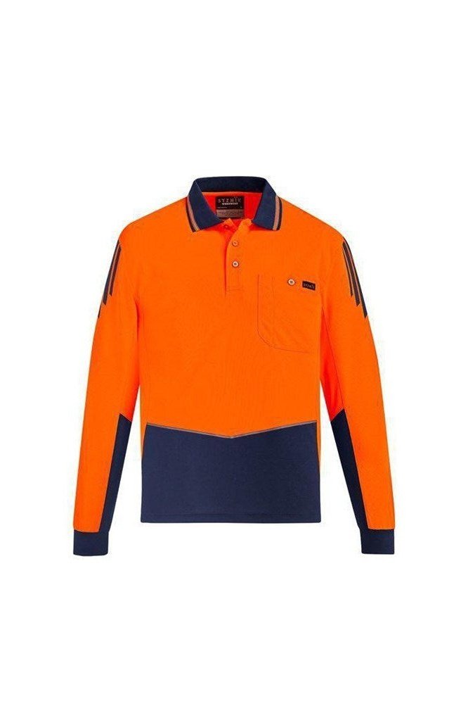 Syzmik Mens Hi Vis Flux L/S Polo - ZH310 | Syzmik | Fashion Biz Online