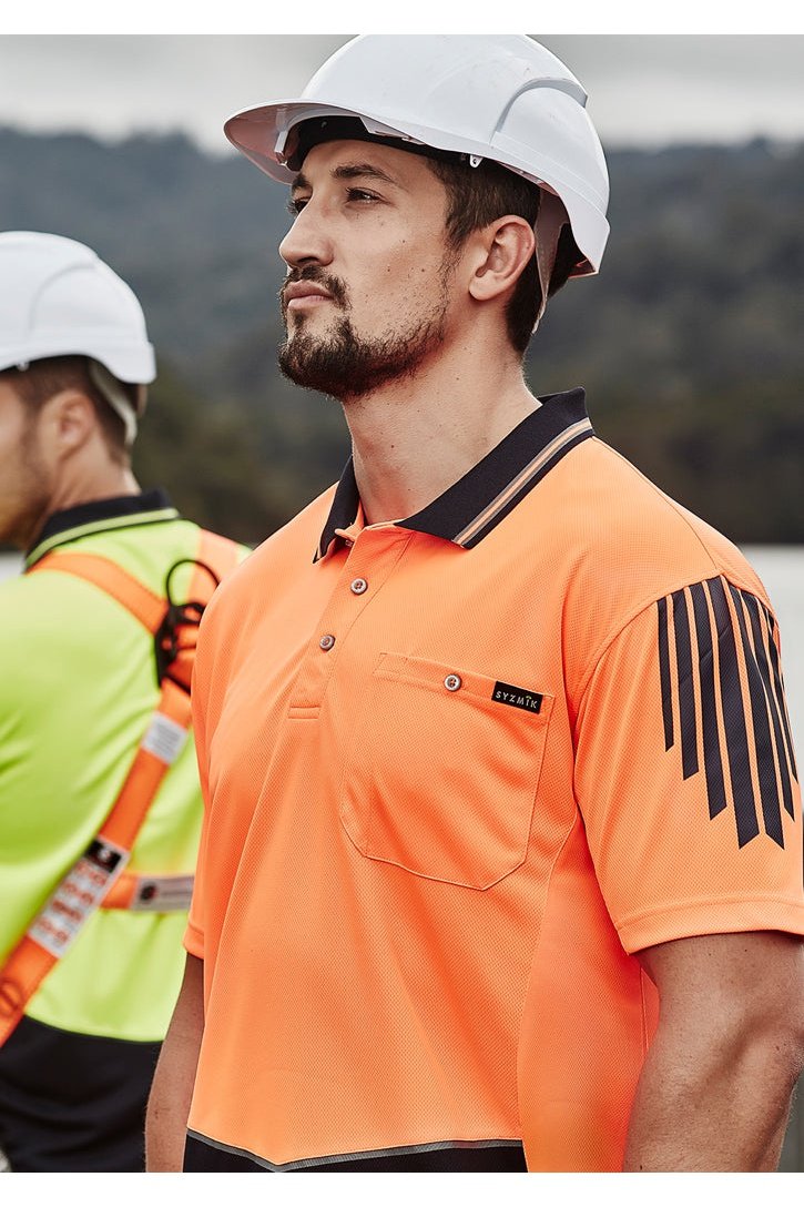 Syzmik Mens Hi Vis Flux S/S Polo - ZH315 | Syzmik | Fashion Biz Online