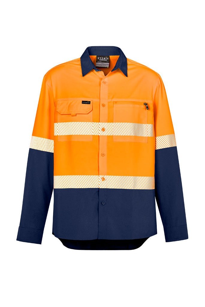 Syzmik Mens Hi Vis Outdoor Segemented tape L/S Shirt - ZW470 | Syzmik | Fashion Biz Online