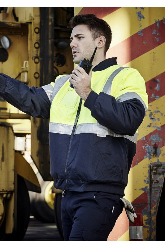 Syzmik Mens Hi Vis Quilted Flying Jacket ZJ351 | Syzmik | Fashion Biz Online