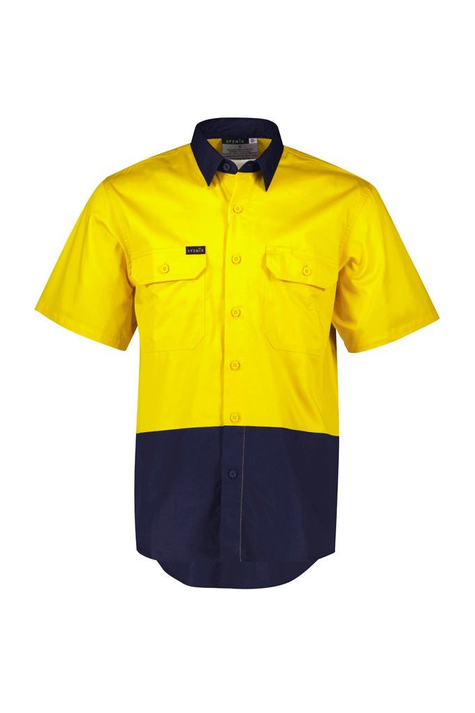 Syzmik Mens Hi Vis Short Sleeve Shirt - ZW115 | Syzmik | Fashion Biz Online