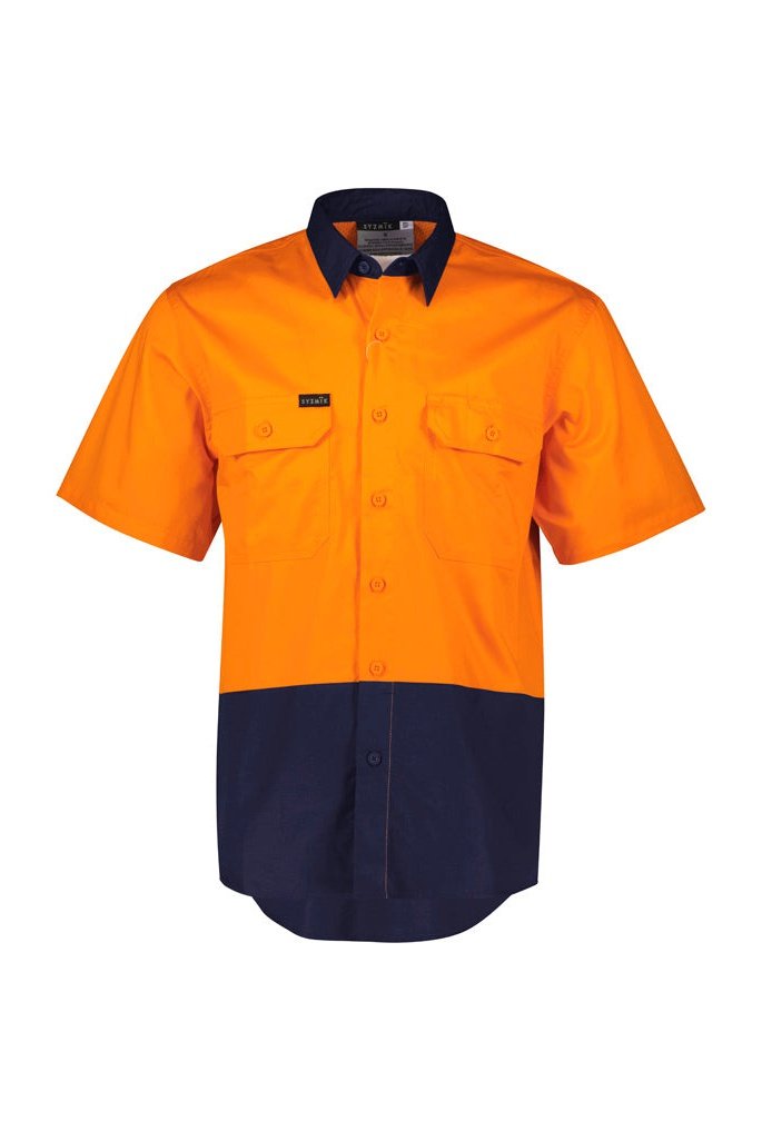 Syzmik Mens Hi Vis Short Sleeve Shirt - ZW115 | Syzmik | Fashion Biz Online