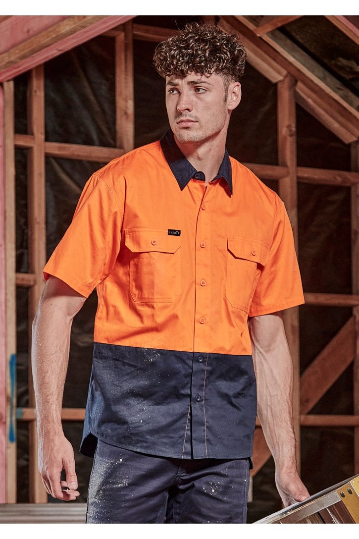 Syzmik Mens Hi Vis Short Sleeve Shirt - ZW115 | Syzmik | Fashion Biz Online