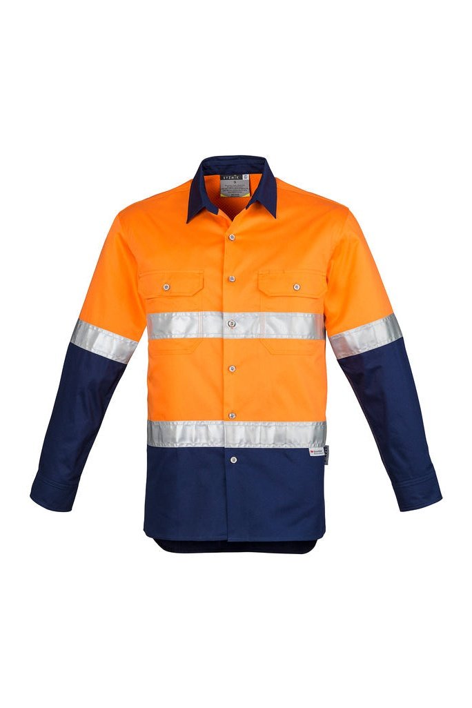Syzmik Mens Hi Vis Spliced Industrial Shirt - Hoop Taped - ZW123 | Syzmik | Fashion Biz Online