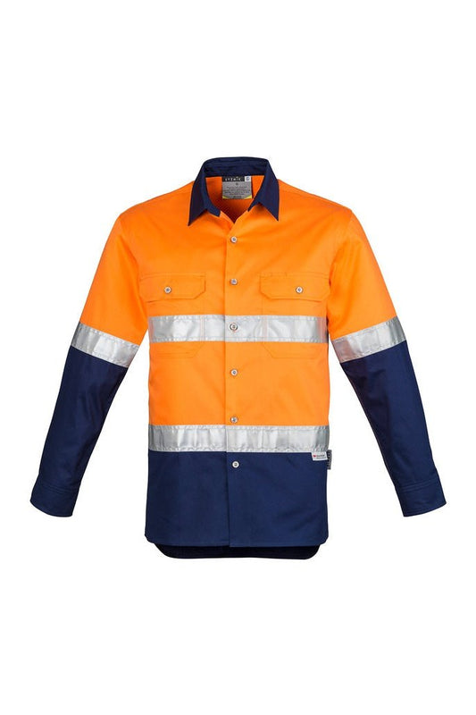 Syzmik Mens Hi Vis Spliced Industrial Shirt - Hoop Taped - ZW123 | Syzmik | Fashion Biz Online