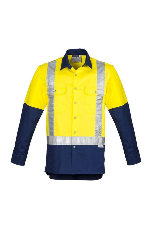 Syzmik Mens Hi Vis Spliced Industrial Shirt- Shoulder Taped ZW124 | Syzmik | Fashion Biz Online