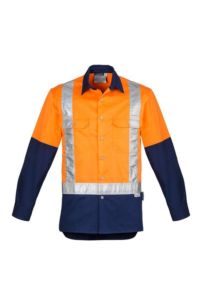 Syzmik Mens Hi Vis Spliced Industrial Shirt- Shoulder Taped ZW124 | Syzmik | Fashion Biz Online
