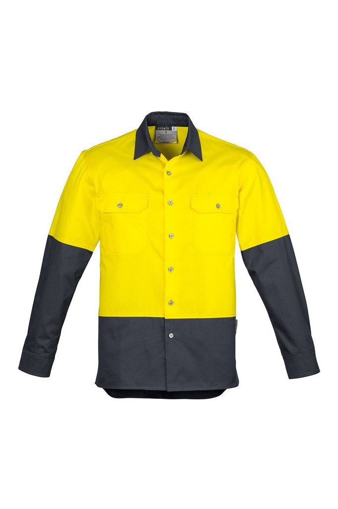 Syzmik Mens Hi Vis Spliced Industrial Shirt ZW122 | Syzmik | Fashion Biz Online