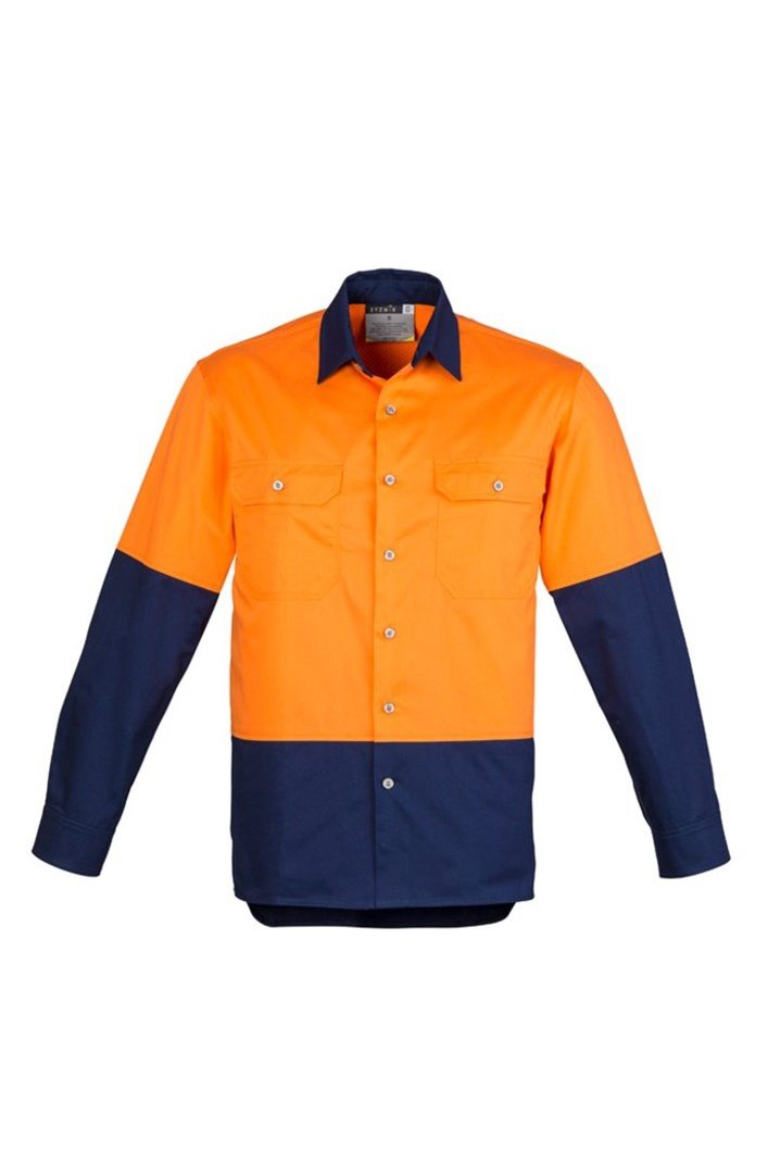 Syzmik Mens Hi Vis Spliced Industrial Shirt ZW122 | Syzmik | Fashion Biz Online