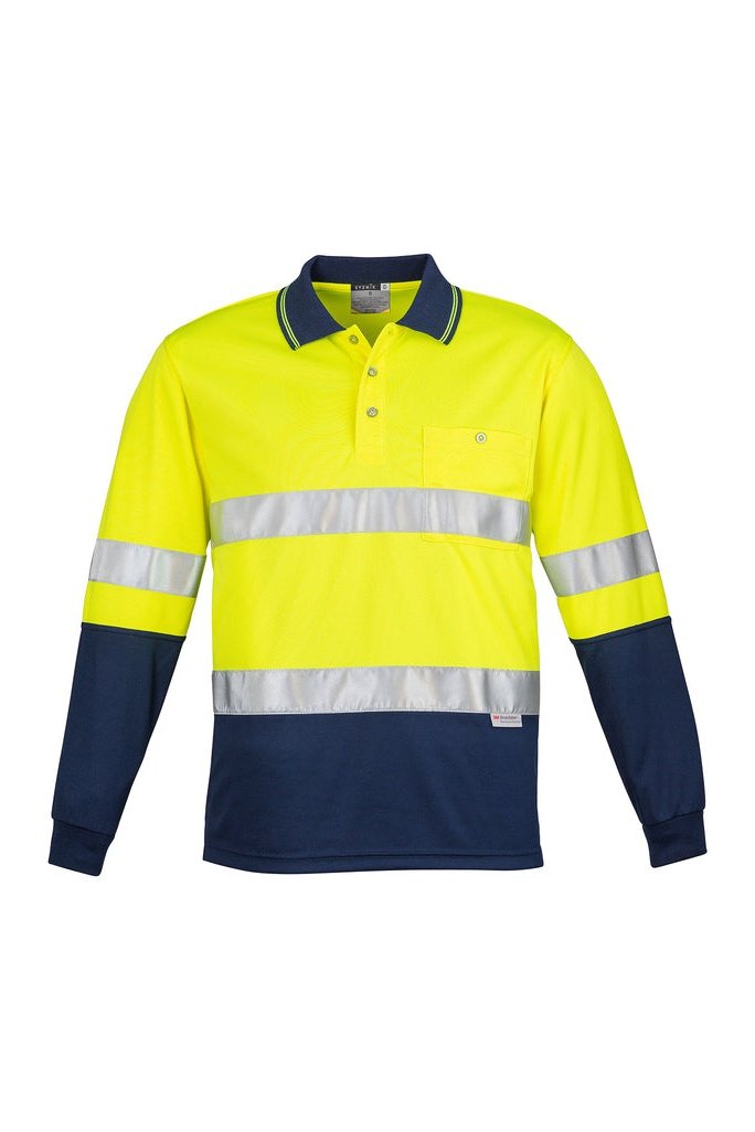 Syzmik Mens Hi Vis Spliced Polo - Long Sleeve Hoop Taped - ZH235 | Syzmik | Fashion Biz Online