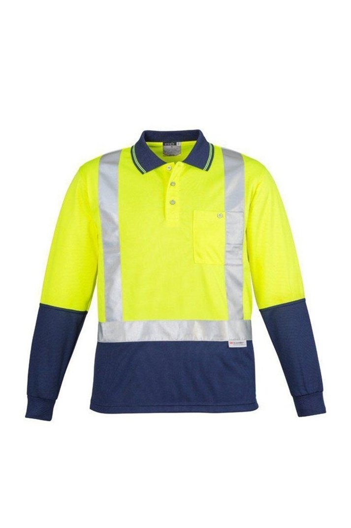 Syzmik Mens Hi Vis Spliced Polo - Long Sleeve Shoulder Taped - ZH234 | Syzmik | Fashion Biz Online