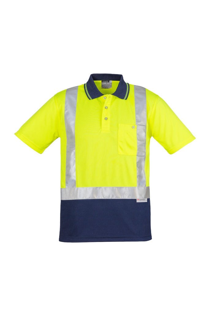 Syzmik Mens Hi Vis Spliced Polo - Short Sleeve Shoulder Taped - ZH233 | Syzmik | Fashion Biz Online