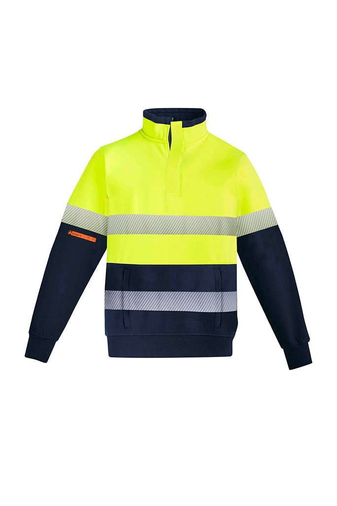 Syzmik Mens Orange Flame Resistant FR HRC 2 Hoop Taped 1/4 Zip Brushed Fleece - ZT150 | Syzmik | Fashion Biz Online