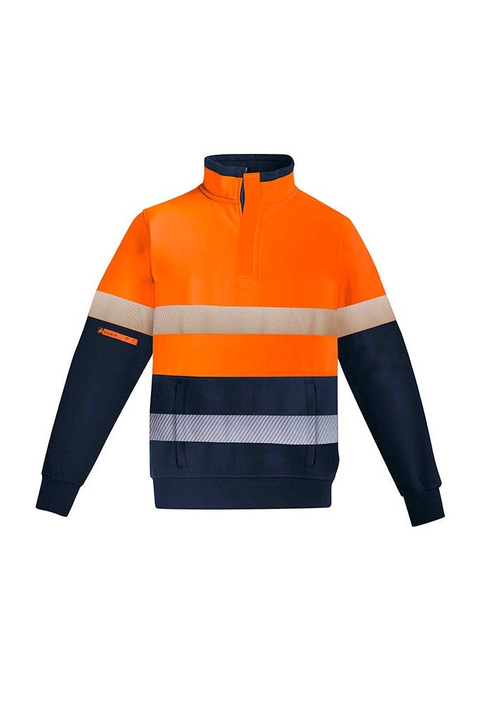 Syzmik Mens Orange Flame Resistant FR HRC 2 Hoop Taped 1/4 Zip Brushed Fleece - ZT150 | Syzmik | Fashion Biz Online