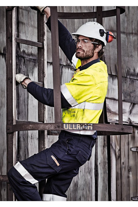 Syzmik Mens Orange Flame Resistant FR HRC 2 Hoop Taped Closed Front Spliced Shirt - ZW143 | Syzmik | Fashion Biz Online