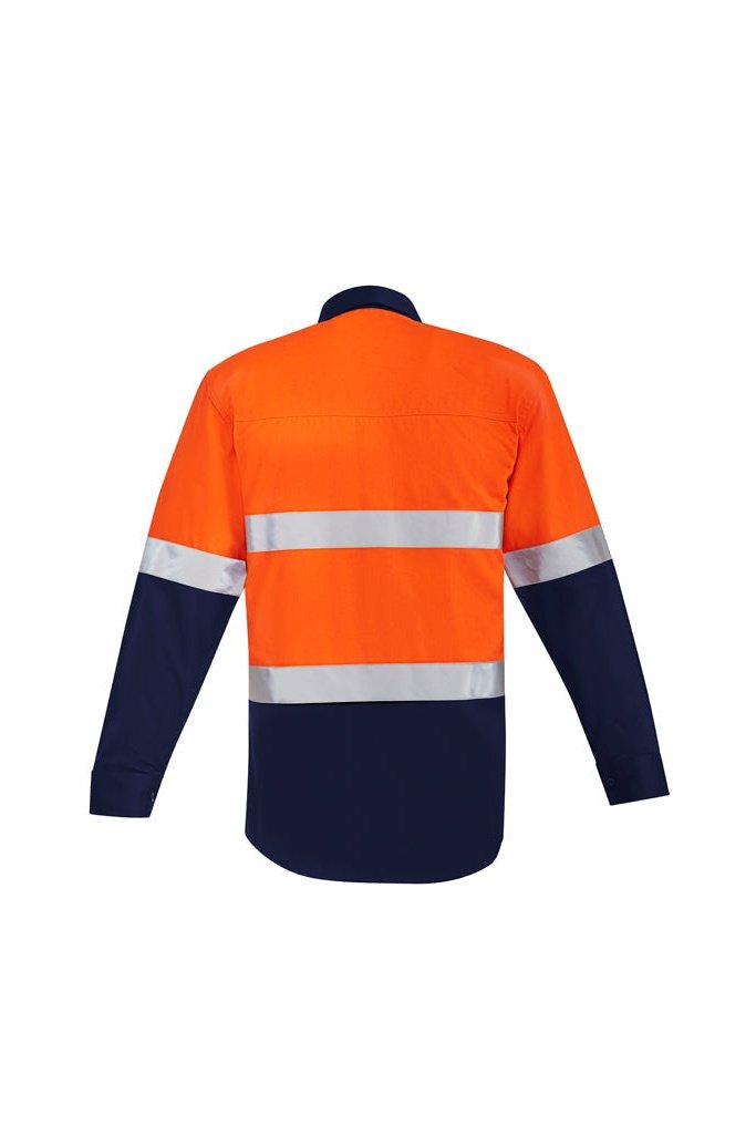 Syzmik Mens Orange Flame Resistant FR HRC 2 Hoop Taped Open Front Spliced Shirt - ZW140 | Syzmik | Fashion Biz Online