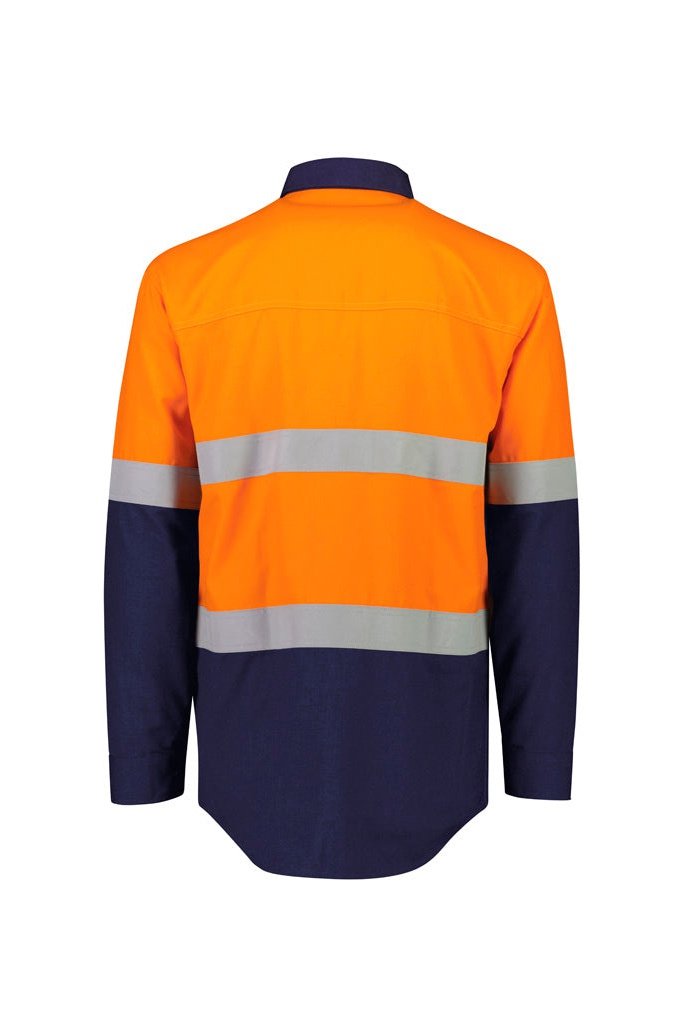 Syzmik Mens Orange Flame Resistant FR Lightweight Ripstop Spliced Shirt - ZW180 | Syzmik | Fashion Biz Online