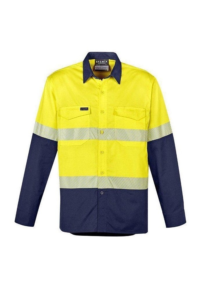Syzmik Mens Rugged Cooling Hi Vis Segmented Tape L/S Shirt - ZW229 | Syzmik | Fashion Biz Online