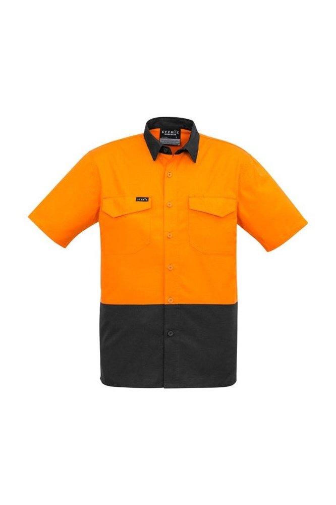 Syzmik Mens Rugged Cooling Hi Vis Spliced Short Sleeve Shirt ZW815 | Syzmik | Fashion Biz Online