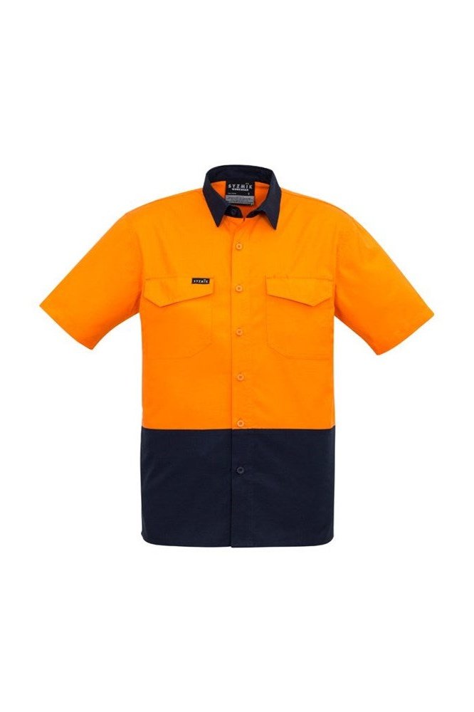 Syzmik Mens Rugged Cooling Hi Vis Spliced Short Sleeve Shirt ZW815 | Syzmik | Fashion Biz Online