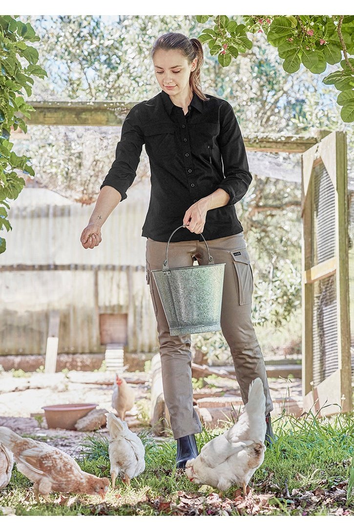 Syzmik Womens Lightweight Tradie Long Sleeve Shirt ZWL121 | Syzmik | Fashion Biz Online