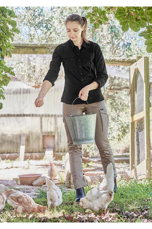 Syzmik Womens Lightweight Tradie Long Sleeve Shirt ZWL121 | Syzmik | Fashion Biz Online