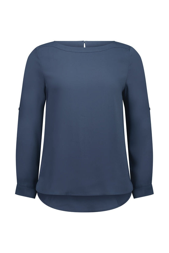 Biz Collection Ladies Madison Boatneck Blouse - S828LL - Storm Blue