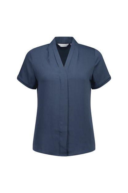 Biz Collection Madison Ladies Short Sleeve Blouse - S628LS - Storm Blue