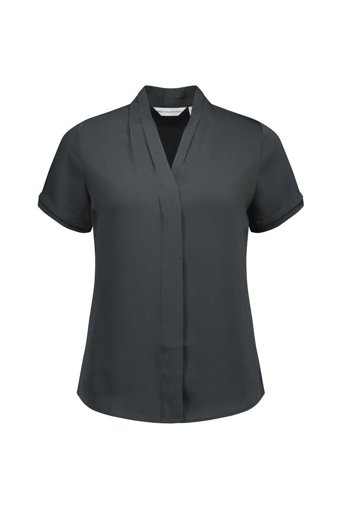 Biz Collection Madison Ladies Short Sleeve Blouse - S628LS - Charcoal