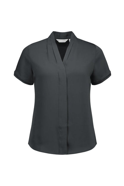 Biz Collection Madison Ladies Short Sleeve Blouse - S628LS - Charcoal
