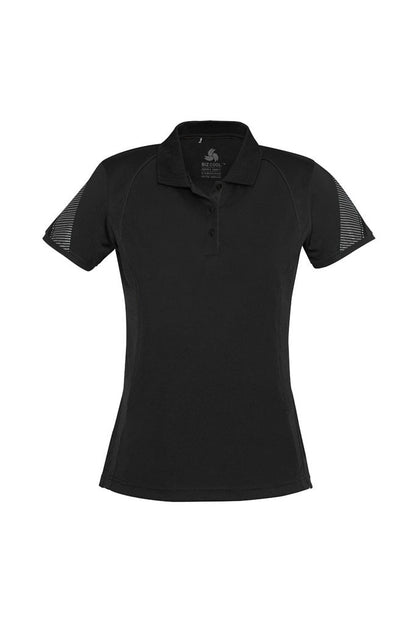 Biz Collection Razor Ladies Polo Short Sleeve - P405LS - Black/Black