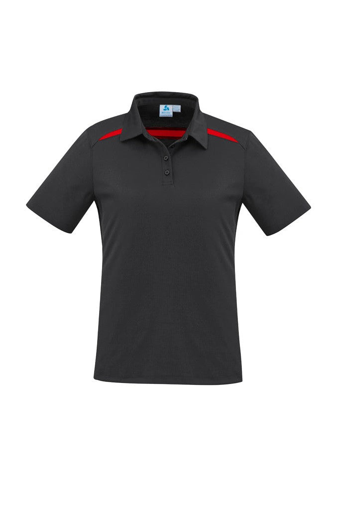 Biz Collection Ladies Sonar Polo - P901LS - Black/Red