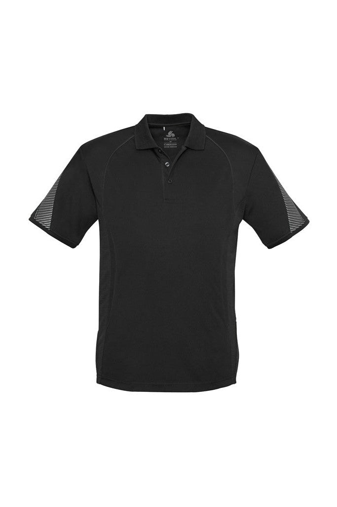 Biz Collection Mens Razor Polo - P405MS - Black/Black