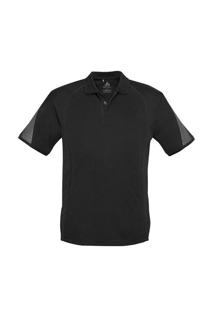 Biz Collection Mens Razor Polo - P405MS - Black/Black