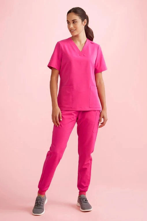 Biz Care Womens Pink Jogger Scrub Pant CSP241LL