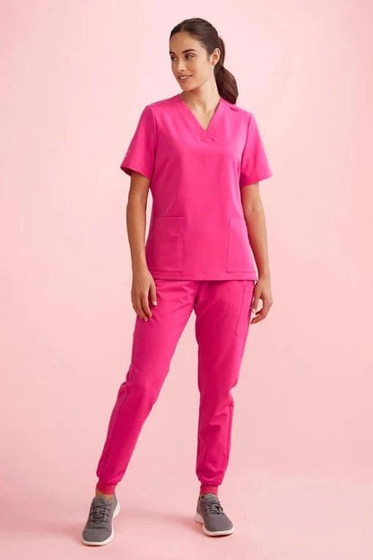 Biz Care Womens Pink Jogger Scrub Pant CSP241LL