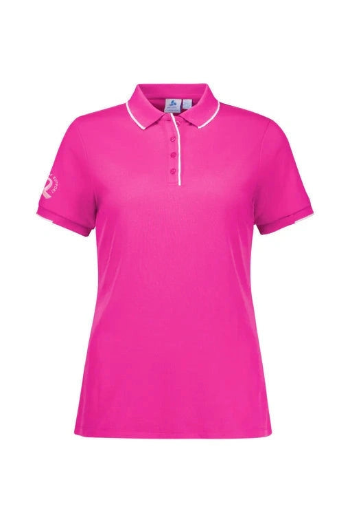 Biz Care Womens Pink Short Sleeve Polo CST313LS