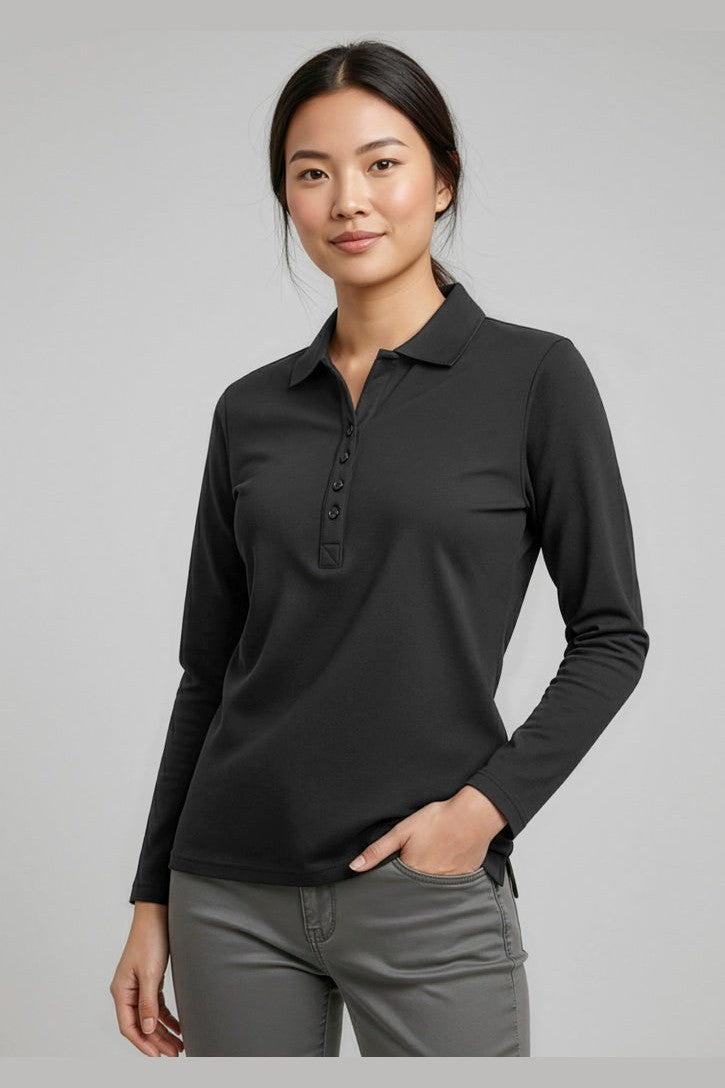  Biz Collection Crew Ladies Long Sleeve Polo - P400LL | Biz Collection | Fashion Biz Online