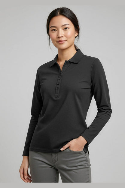  Biz Collection Crew Ladies Long Sleeve Polo - P400LL | Biz Collection | Fashion Biz Online