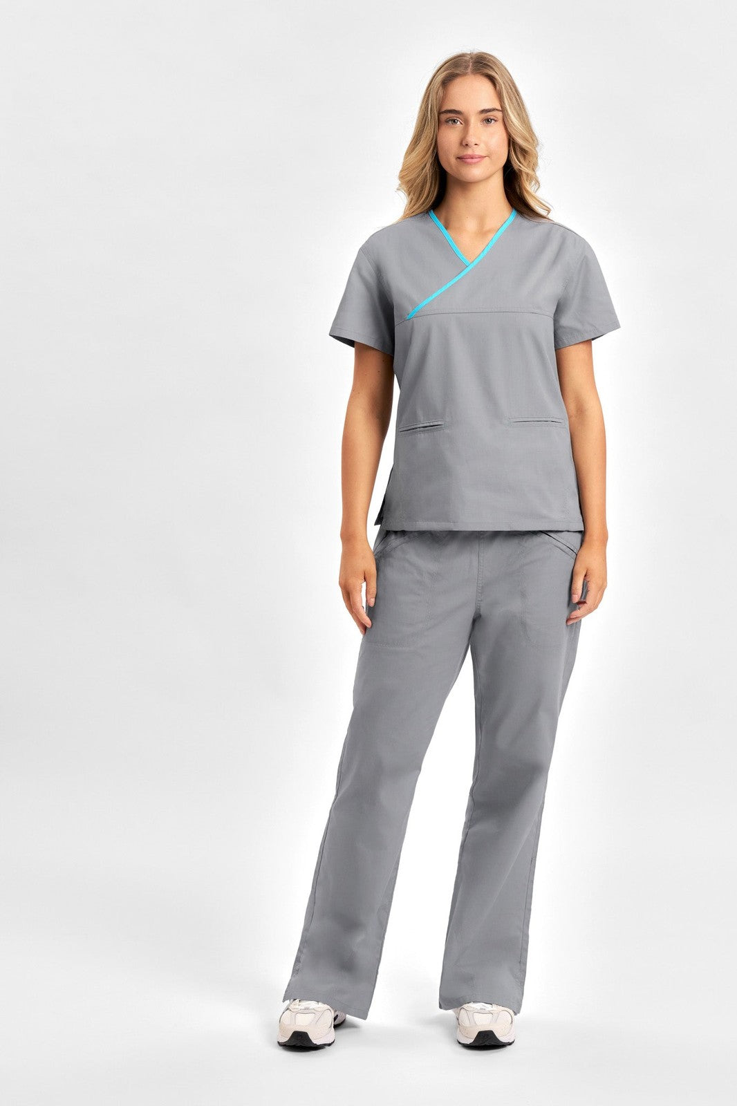  Biz Collection Ladies Contrast Crossover Scrubs Top - H10722 | Biz Collection | Fashion Biz Online