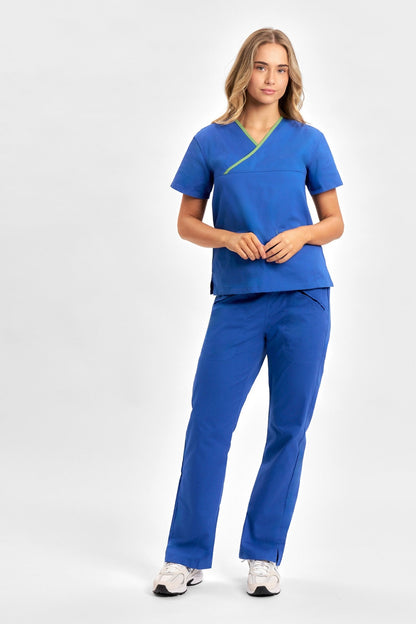  Biz Collection Ladies Contrast Crossover Scrubs Top - H10722 | Biz Collection | Fashion Biz Online