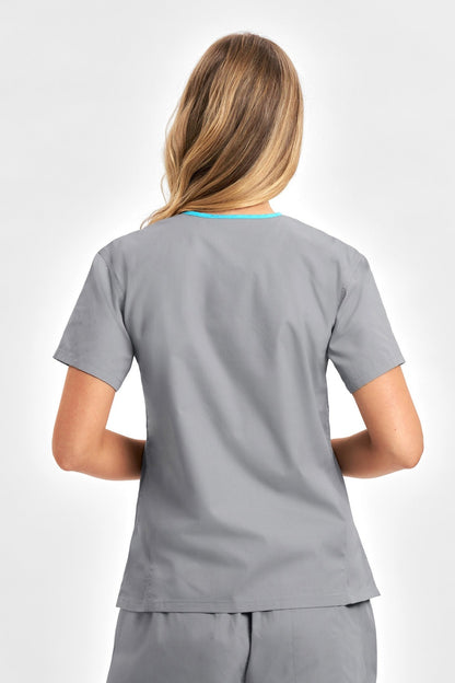  Biz Collection Ladies Contrast Crossover Scrubs Top - H10722 | Biz Collection | Fashion Biz Online