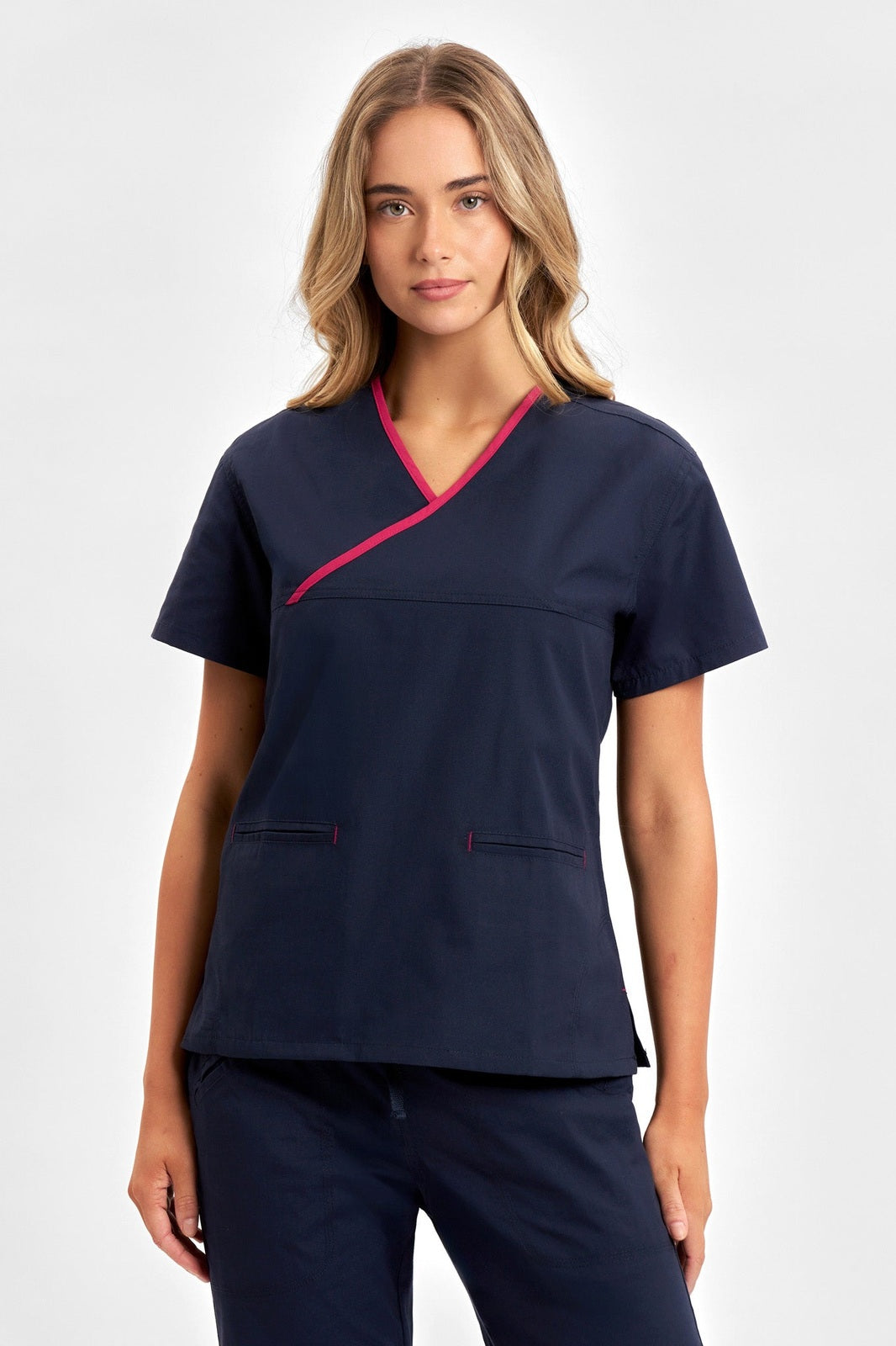  Biz Collection Ladies Contrast Crossover Scrubs Top - H10722 | Biz Collection | Fashion Biz Online